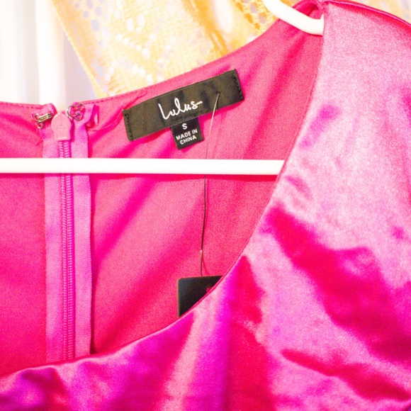Lulu's Vibrant Fuchsia Mini Dress - Picture 3 of 4